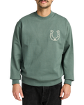 The RVCA Mens Lucky You Sweatshirt in Balsam Green