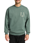 The RVCA Mens Lucky You Sweatshirt in Balsam Green