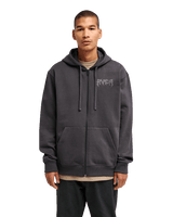 The RVCA Mens Cobra Emire Zip Hoodie in Washed Black