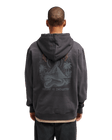 The RVCA Mens Cobra Emire Zip Hoodie in Washed Black