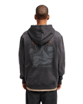 The RVCA Mens Cobra Emire Zip Hoodie in Washed Black