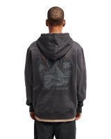 The RVCA Mens Cobra Emire Zip Hoodie in Washed Black