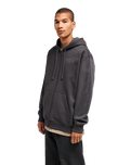 The RVCA Mens Cobra Emire Zip Hoodie in Washed Black