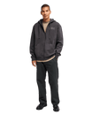 The RVCA Mens Cobra Emire Zip Hoodie in Washed Black