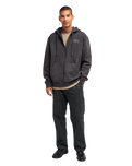 The RVCA Mens Cobra Emire Zip Hoodie in Washed Black