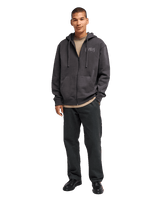 The RVCA Mens Cobra Emire Zip Hoodie in Washed Black