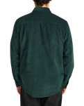 The RVCA Mens Freeman Cord II Shirt in Hunter Green
