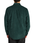 The RVCA Mens Freeman Cord II Shirt in Hunter Green