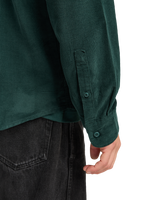 The RVCA Mens Freeman Cord II Shirt in Hunter Green