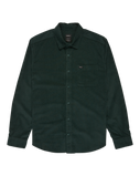 The RVCA Mens Freeman Cord II Shirt in Hunter Green