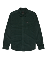 The RVCA Mens Freeman Cord II Shirt in Hunter Green