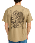 The RVCA Mens Benj Battle T-Shirt in Coyote