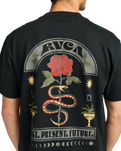 The RVCA Mens Roses Poster T-Shirt in Black
