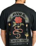 The RVCA Mens Roses Poster T-Shirt in Black