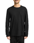 The RVCA Mens VA Worldwide Long Sleeve T-Shirt in Black