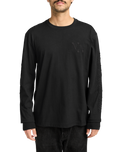 The RVCA Mens VA Worldwide Long Sleeve T-Shirt in Black