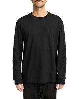 The RVCA Mens VA Worldwide Long Sleeve T-Shirt in Black