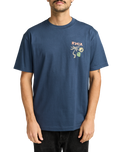 The RVCA Mens Deep Think T-Shirt in Moody Blue