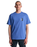 The RVCA Mens Cut Out T-Shirt in Indigo