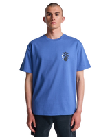 The RVCA Mens Cut Out T-Shirt in Indigo