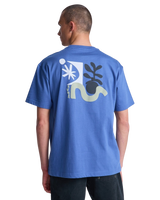 The RVCA Mens Cut Out T-Shirt in Indigo