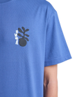 The RVCA Mens Cut Out T-Shirt in Indigo