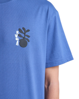 The RVCA Mens Cut Out T-Shirt in Indigo