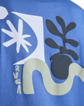 The RVCA Mens Cut Out T-Shirt in Indigo