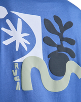 The RVCA Mens Cut Out T-Shirt in Indigo