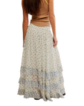 The Free People Womens Brynn Printed Maxi Skirt in Ivory Combo Ditsy