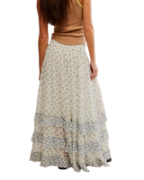 The Free People Womens Brynn Printed Maxi Skirt in Ivory Combo Ditsy