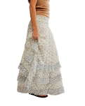 The Free People Womens Brynn Printed Maxi Skirt in Ivory Combo Ditsy