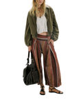The Free People Womens Birdie Washed Jacket in Olive Green