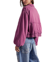 The Free People Womens Birdie Washed Jacket in Roan Rouge