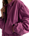 The Free People Womens Birdie Washed Jacket in Roan Rouge