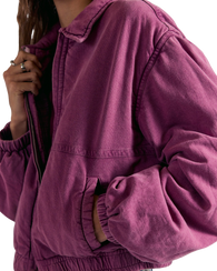 The Free People Womens Birdie Washed Jacket in Roan Rouge