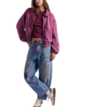 The Free People Womens Birdie Washed Jacket in Roan Rouge