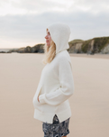 The Passenger Womens Cove 2.0 Knitted Hoodie in Off White