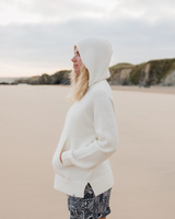 The Passenger Womens Cove 2.0 Knitted Hoodie in Off White