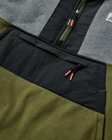 Woodland 1/2 Zip Polartec® Fleece Jacket in Grey Marl & Khaki