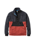 The Passenger Mens Woodland 1/2 Zip Fleece Jacket in Redwood & Charcoal