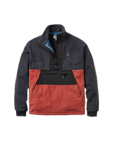 The Passenger Mens Woodland 1/2 Zip Fleece Jacket in Redwood & Charcoal