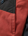 The Passenger Mens Woodland 1/2 Zip Fleece Jacket in Redwood & Charcoal