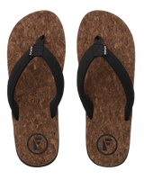 The Foamlife Mens Mully Cork Flip Flops in Black