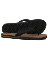 The Foamlife Mens Mully Cork Flip Flops in Black