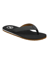 The Foamlife Mens Traad Flip Flops in Black & Slate Grey