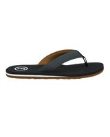 The Foamlife Mens Traad Flip Flops in Black & Slate Grey