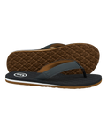 The Foamlife Mens Traad Flip Flops in Black & Slate Grey
