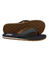 The Foamlife Mens Traad Flip Flops in Black & Slate Grey