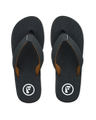 The Foamlife Mens Traad Flip Flops in Black & Slate Grey
